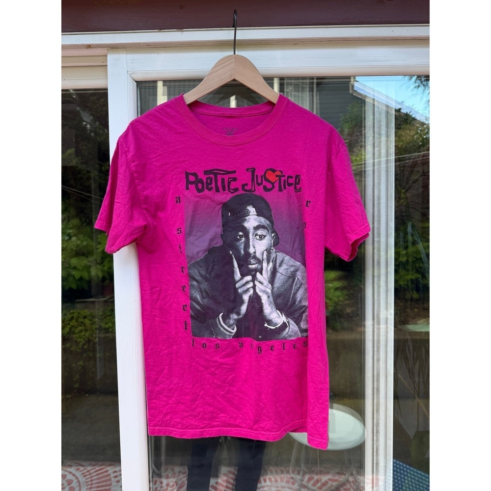 Poetic Justice Tupac‎ Shakur Graphic T-Shirt Pink Mens Medium 2Pac Movie Tee